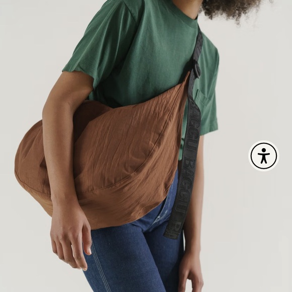 Large Brown Baggu Crescent Bag - Picture 2 of 5